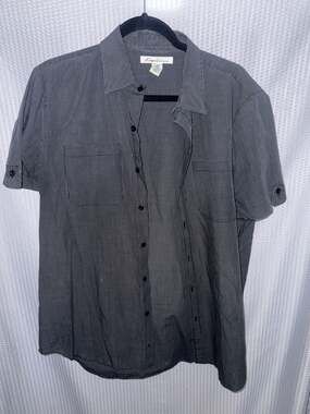 Kenneth Cole New York Men's Short Sleeve Button-Down Gingham Check Shirt
